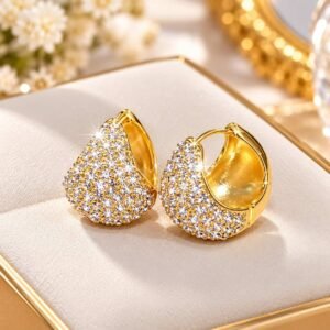 Italian Gold plated Ear Ring White