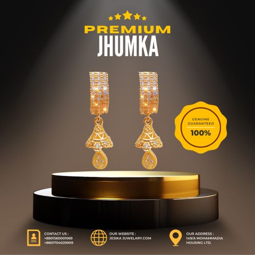 Jhumka Ear Ring Gold - Image 2