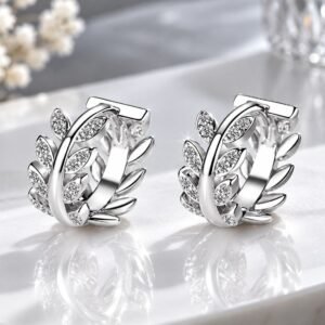 Korean Leaf Ear Ring Silver