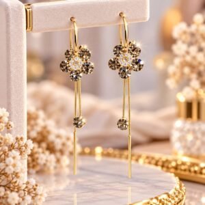 Korean Fashion Circle Tassel Earrings Gray