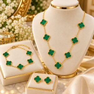 five-leaf flower set-Green