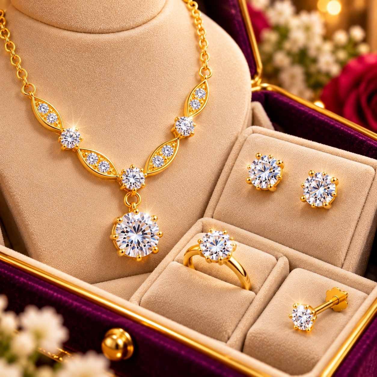 Daimond Cut Necklace Set