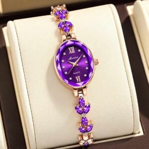 Emerald Purple Crystal Luxury Ladies Watch