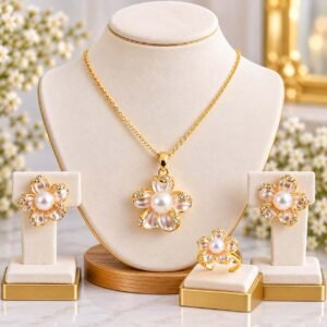 A Grade Original Pearl Flower Necklace Set