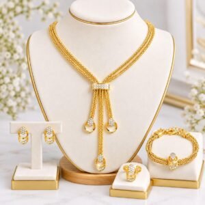 21 k Gold Plated Necklace Combo Set